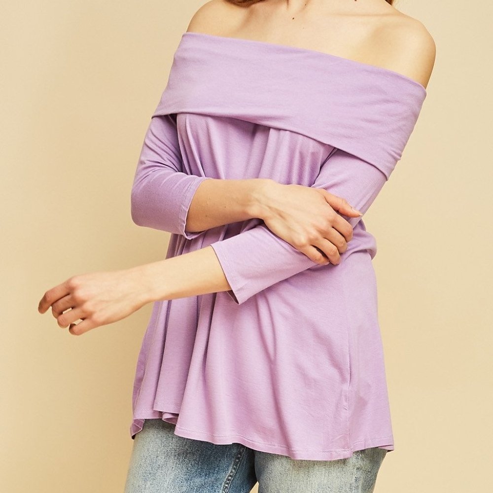 Solid Off Shoulder Top - Picture 3 of 8